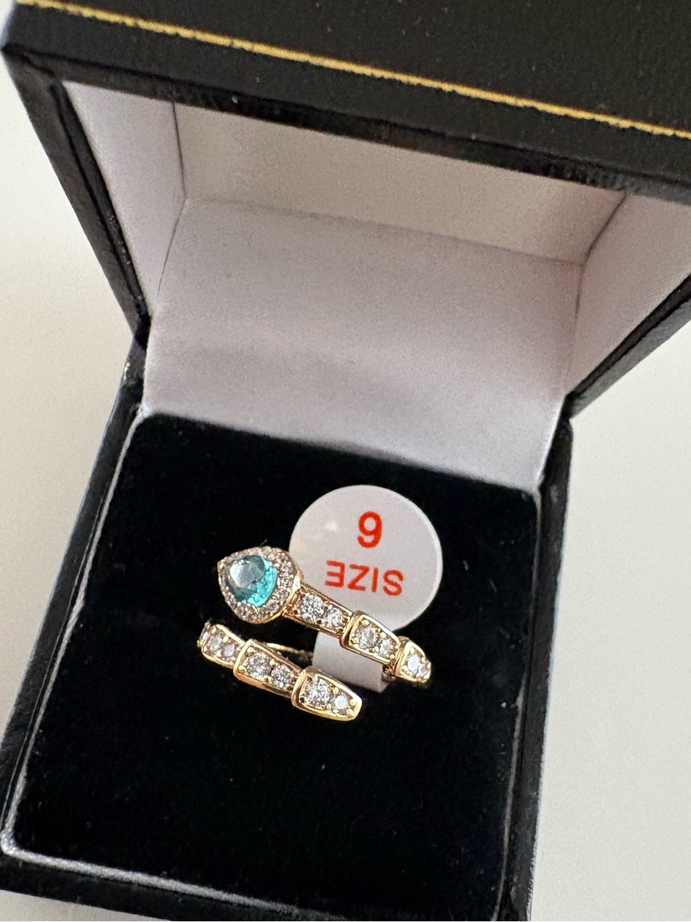 Bomb Party Real Teardrop Ring RG63003  Paraiba Tourmaline Gold Plating
